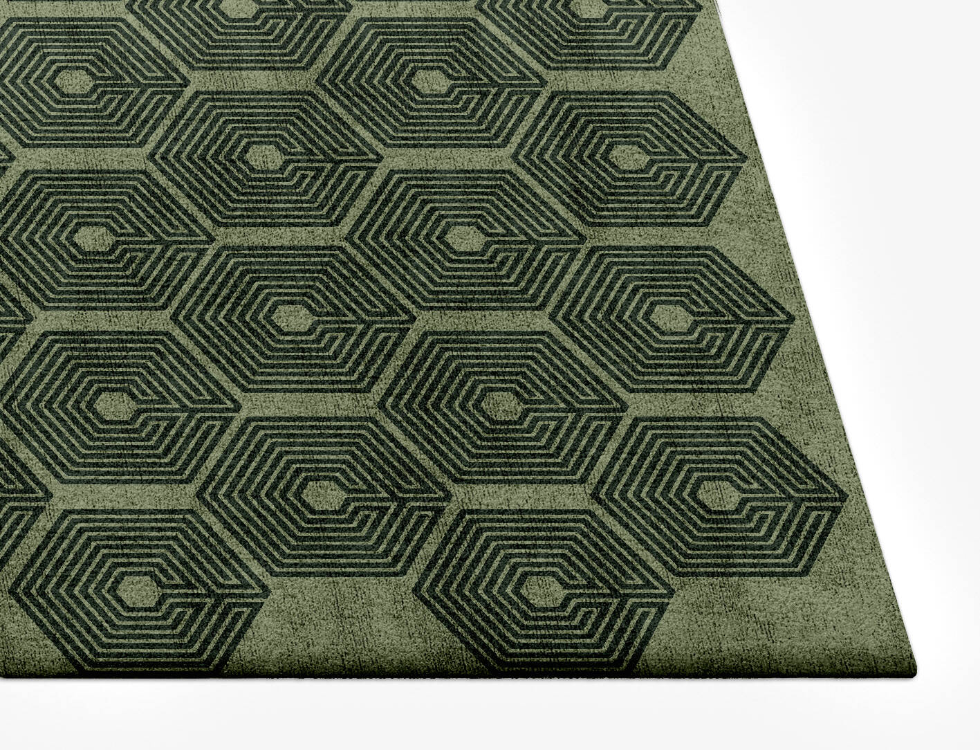 Octa Maze Modern Geometrics Rectangle Hand Tufted Bamboo Silk Custom Rug by Rug Artisan