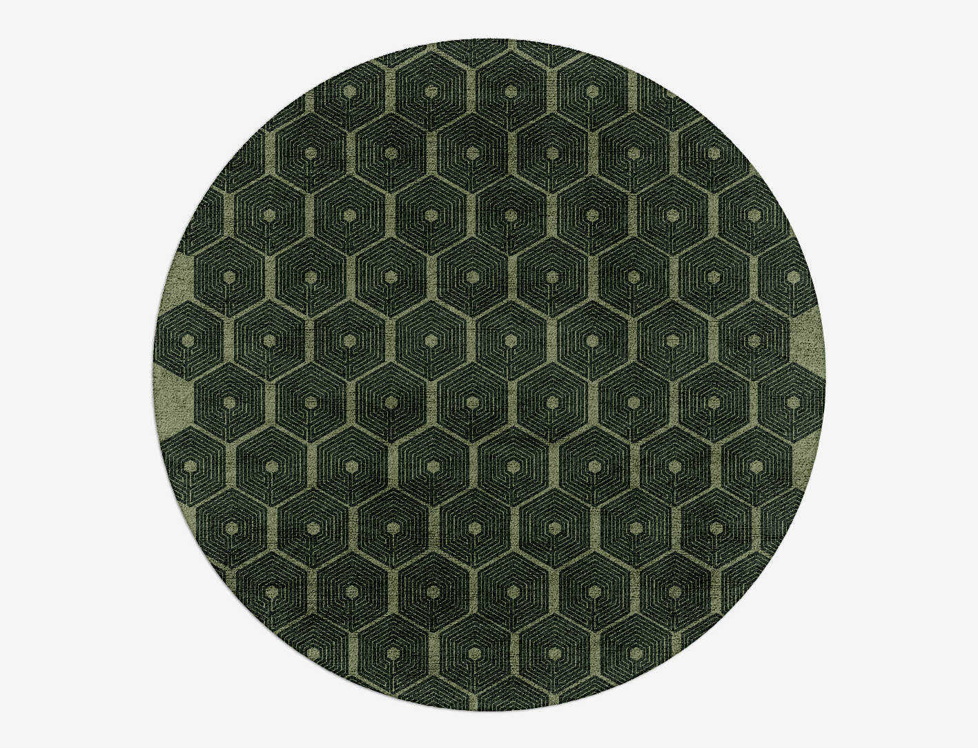 Octa Maze Modern Geometrics Round Hand Tufted Bamboo Silk Custom Rug by Rug Artisan