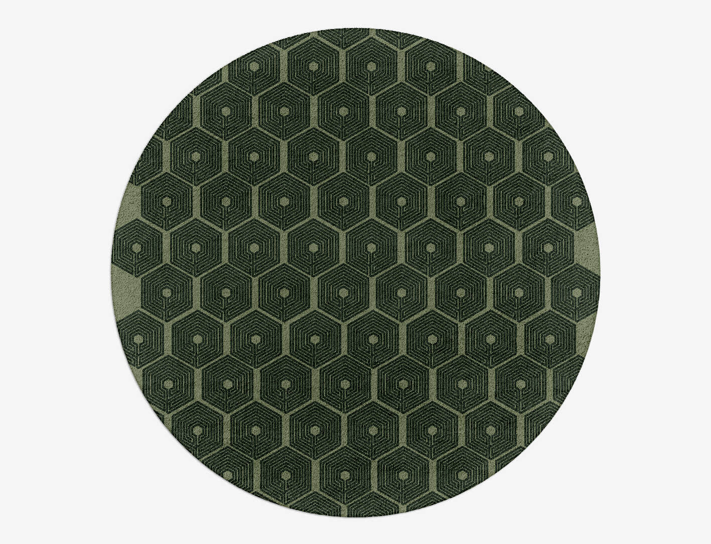 Octa Maze Modern Geometrics Round Hand Tufted Pure Wool Custom Rug by Rug Artisan
