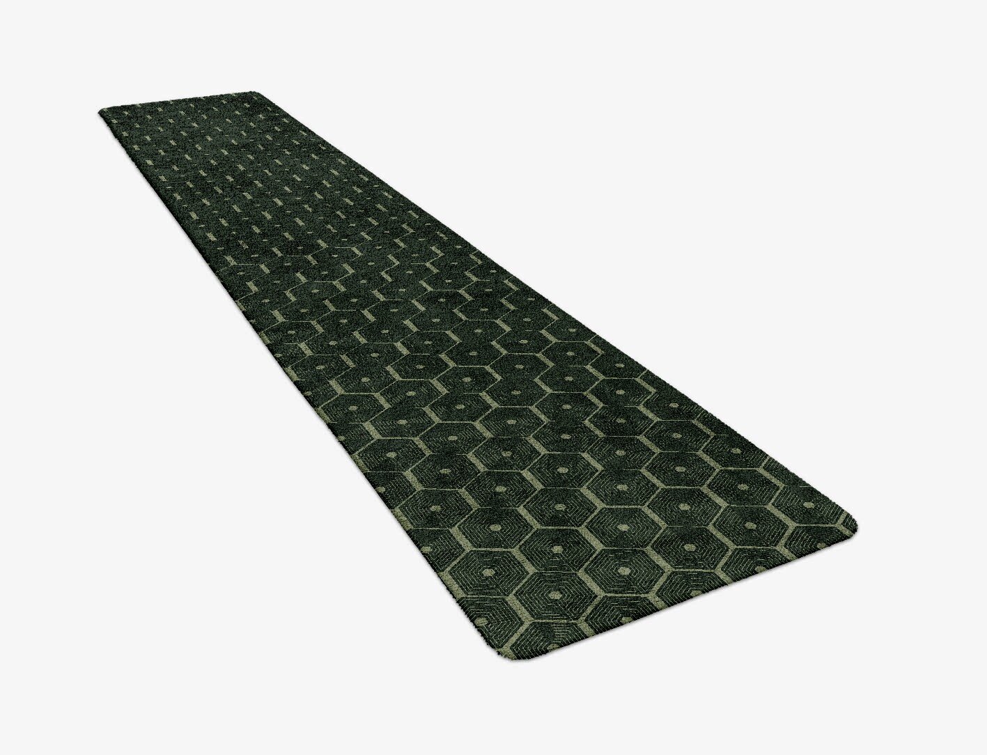 Octa Maze Geometric Runner Hand Tufted Bamboo Silk Custom Rug by Rug Artisan