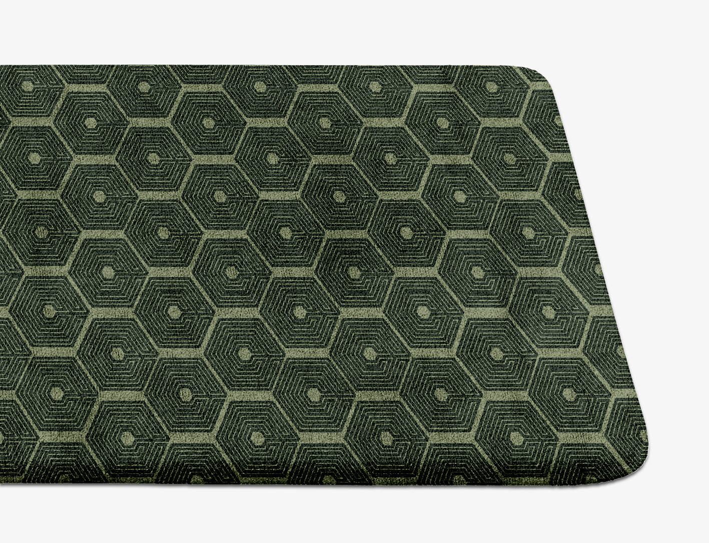 Octa Maze Geometric Runner Hand Tufted Bamboo Silk Custom Rug by Rug Artisan