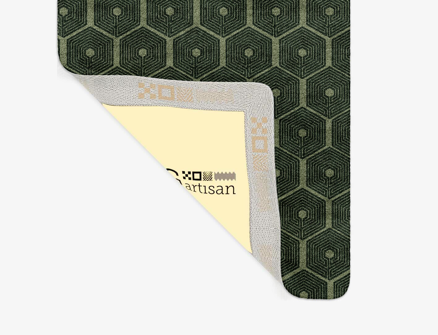 Octa Maze Geometric Runner Hand Tufted Bamboo Silk Custom Rug by Rug Artisan