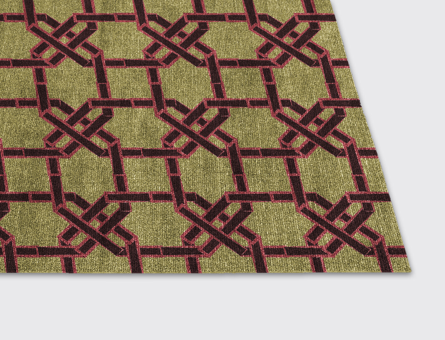 Octahedra Geometric Rectangle Flatweave Bamboo Silk Custom Rug by Rug Artisan