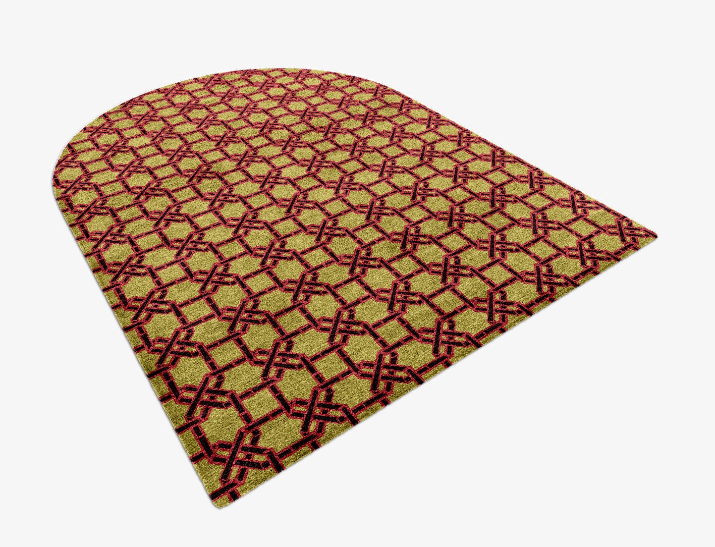 Octahedra Geometric Arch Hand Knotted Bamboo Silk Custom Rug by Rug Artisan