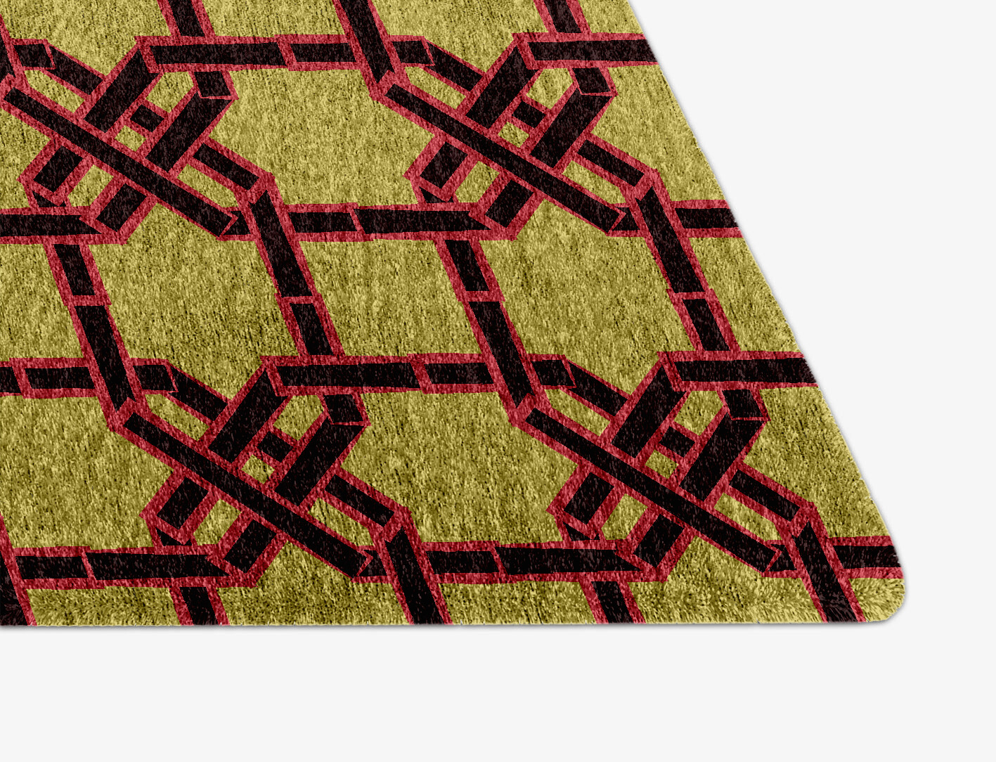 Octahedra Geometric Arch Hand Knotted Bamboo Silk Custom Rug by Rug Artisan