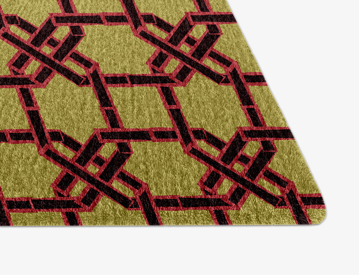 Octahedra Geometric Arch Hand Knotted Tibetan Wool Custom Rug by Rug Artisan
