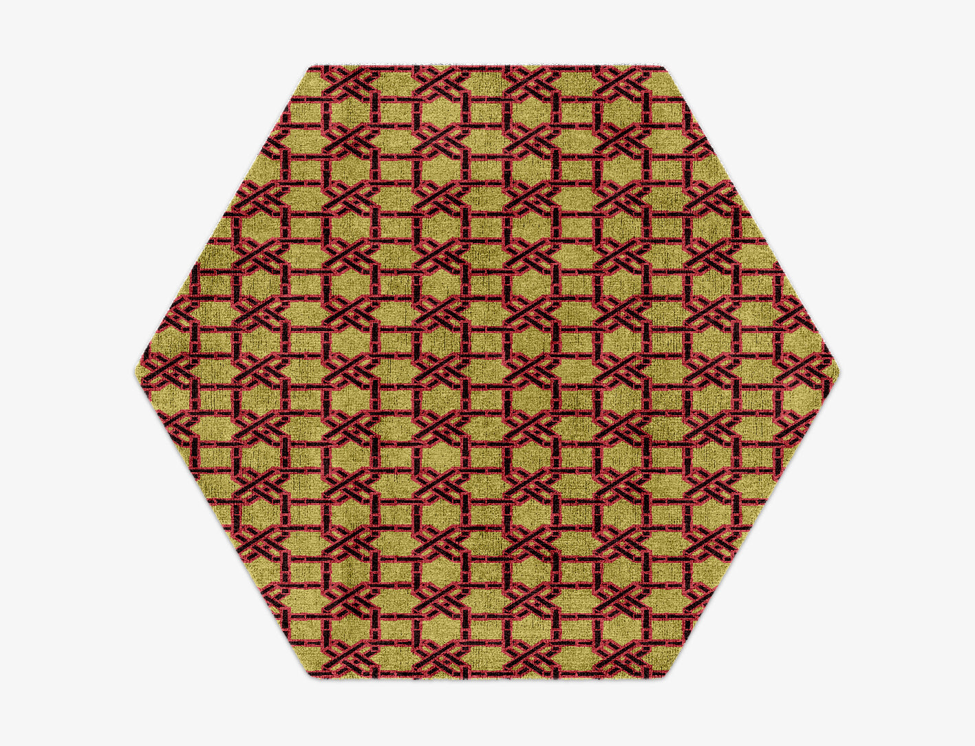Octahedra Geometric Hexagon Hand Knotted Bamboo Silk Custom Rug by Rug Artisan