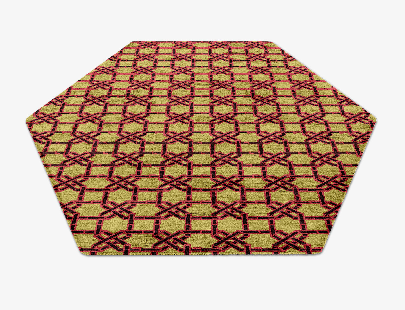 Octahedra Geometric Hexagon Hand Knotted Bamboo Silk Custom Rug by Rug Artisan