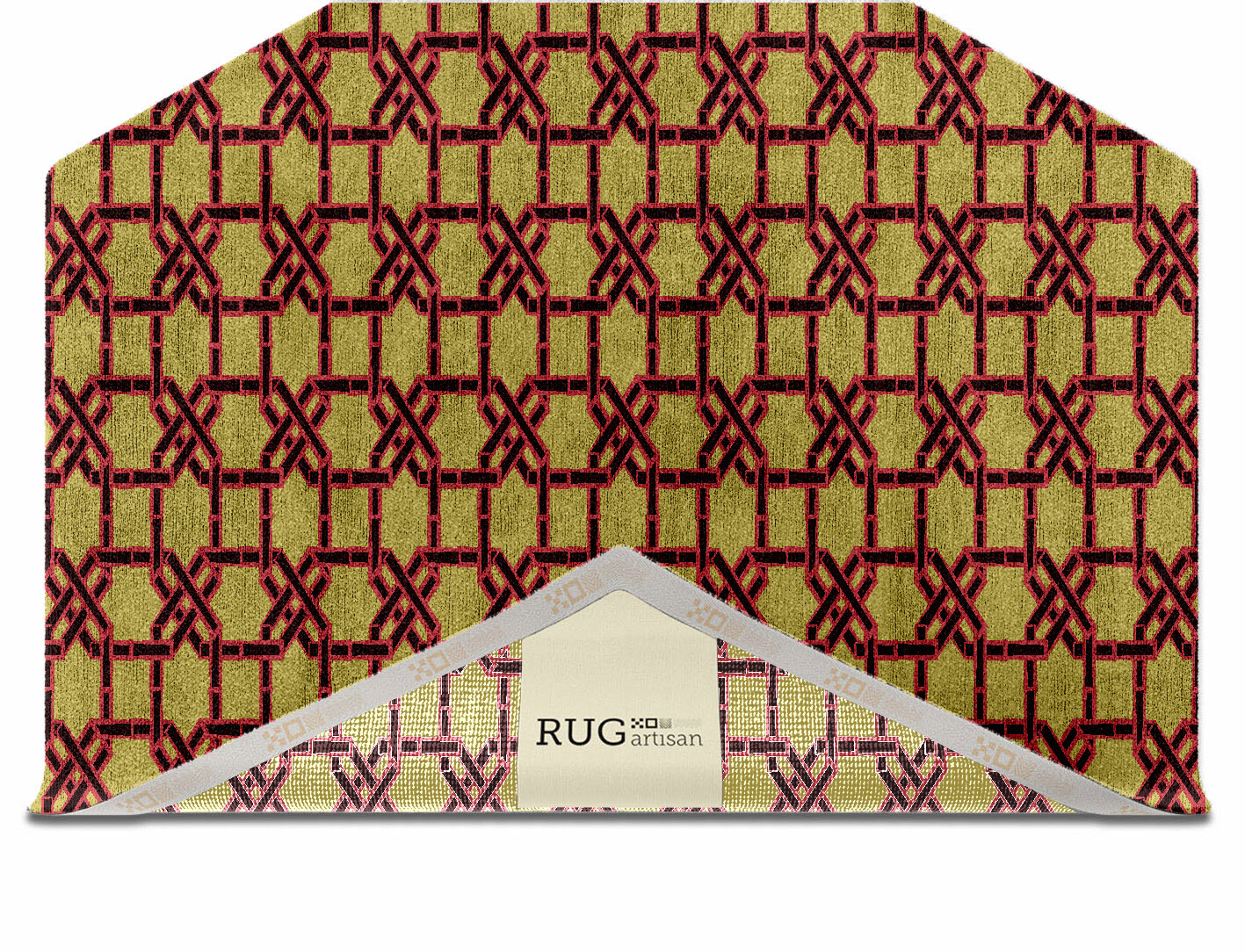 Octahedra Geometric Hexagon Hand Knotted Bamboo Silk Custom Rug by Rug Artisan