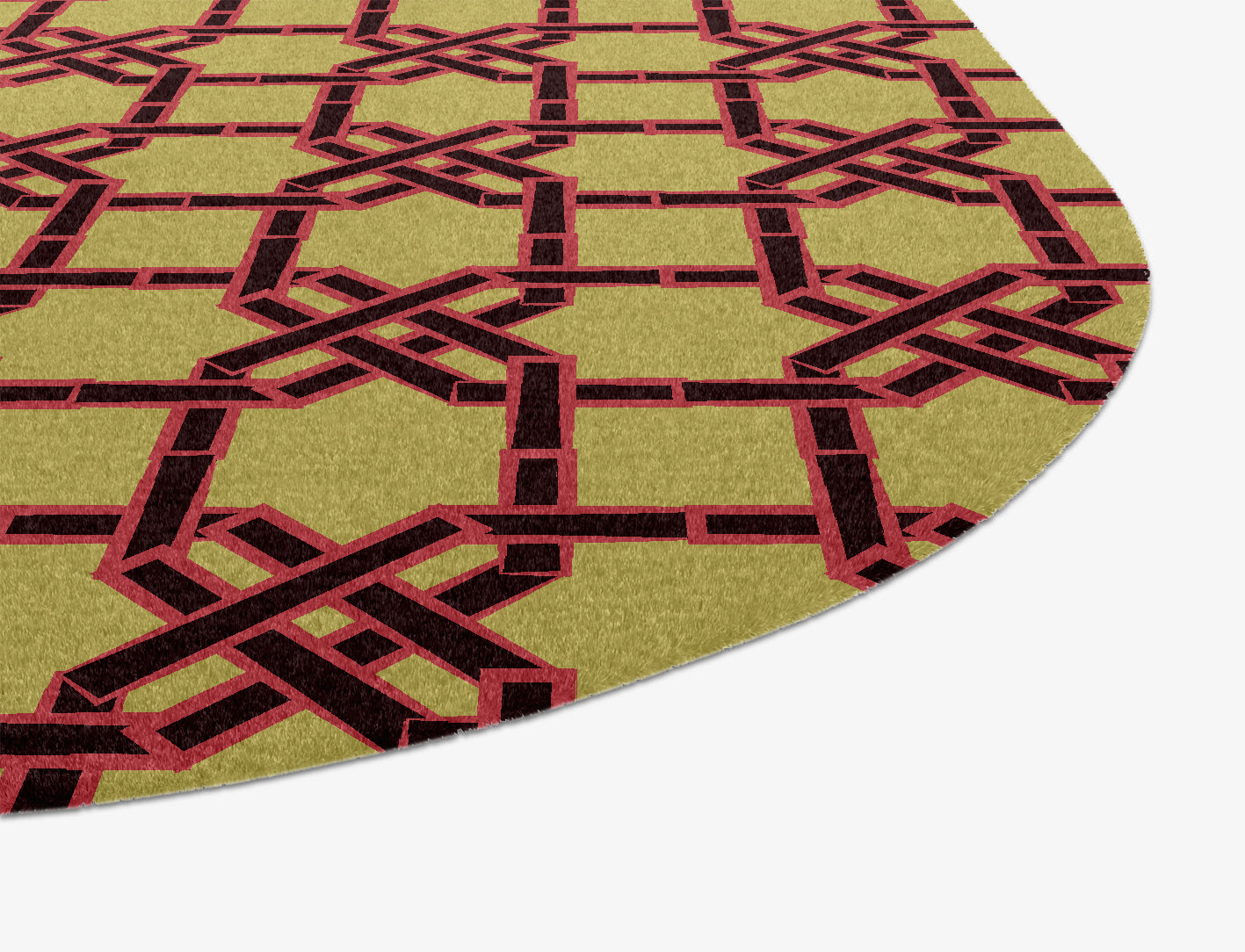 Octahedra Geometric Oblong Hand Knotted Tibetan Wool Custom Rug by Rug Artisan