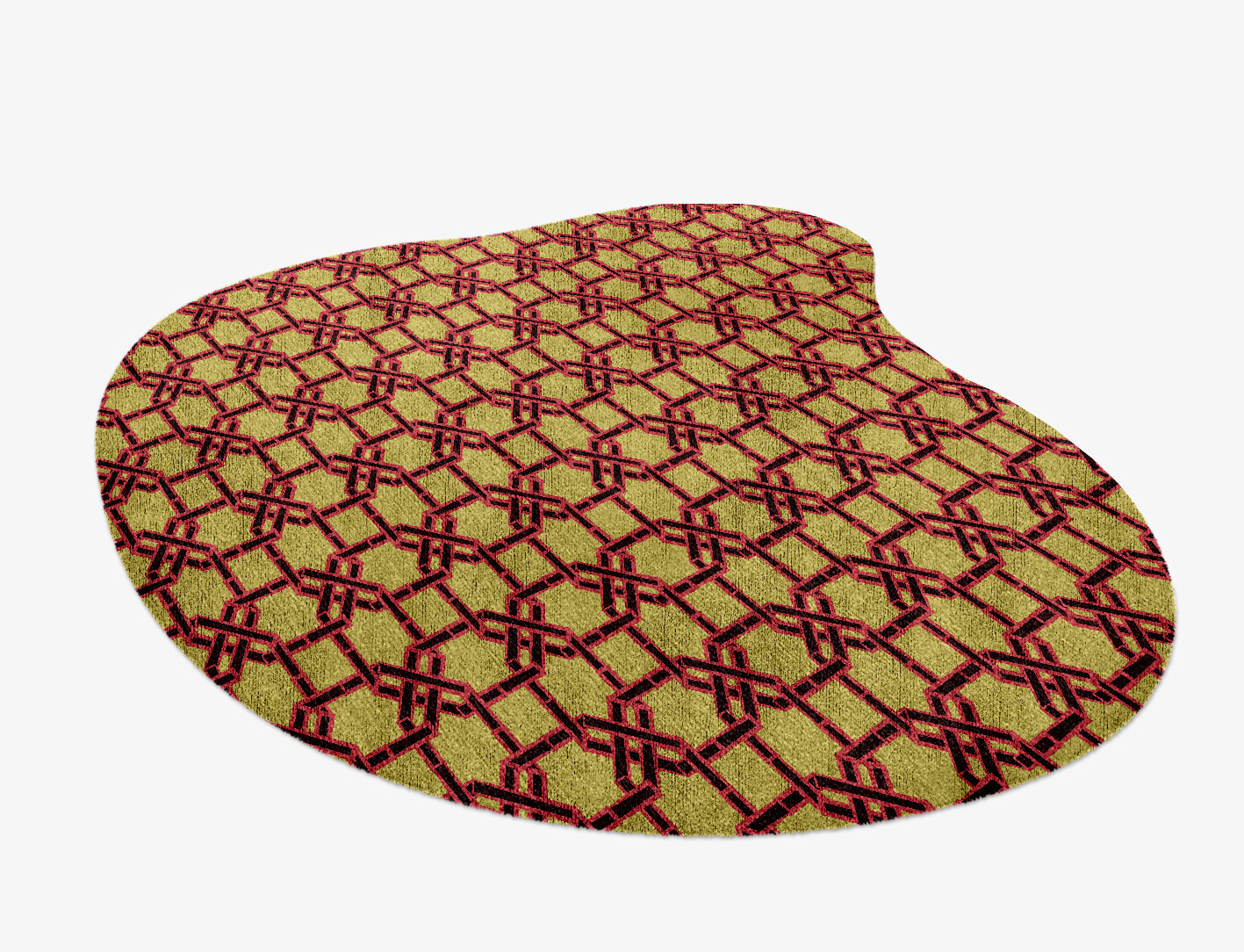 Octahedra Geometric Splash Hand Knotted Bamboo Silk Custom Rug by Rug Artisan
