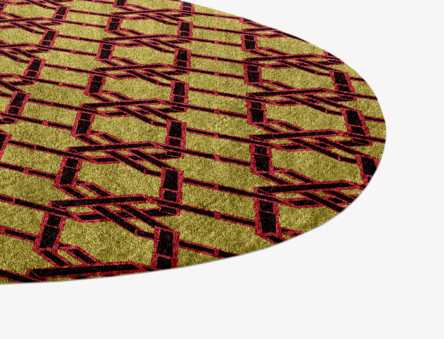 Octahedra Geometric Splash Hand Knotted Bamboo Silk Custom Rug by Rug Artisan