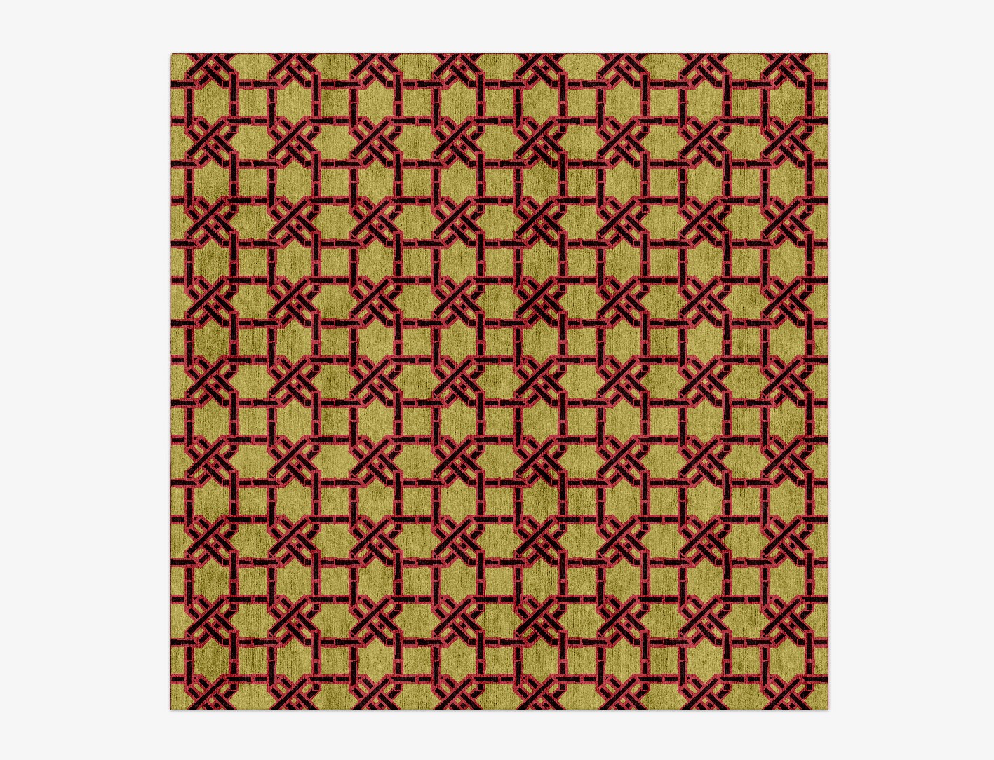 Octahedra Geometric Square Hand Knotted Bamboo Silk Custom Rug by Rug Artisan