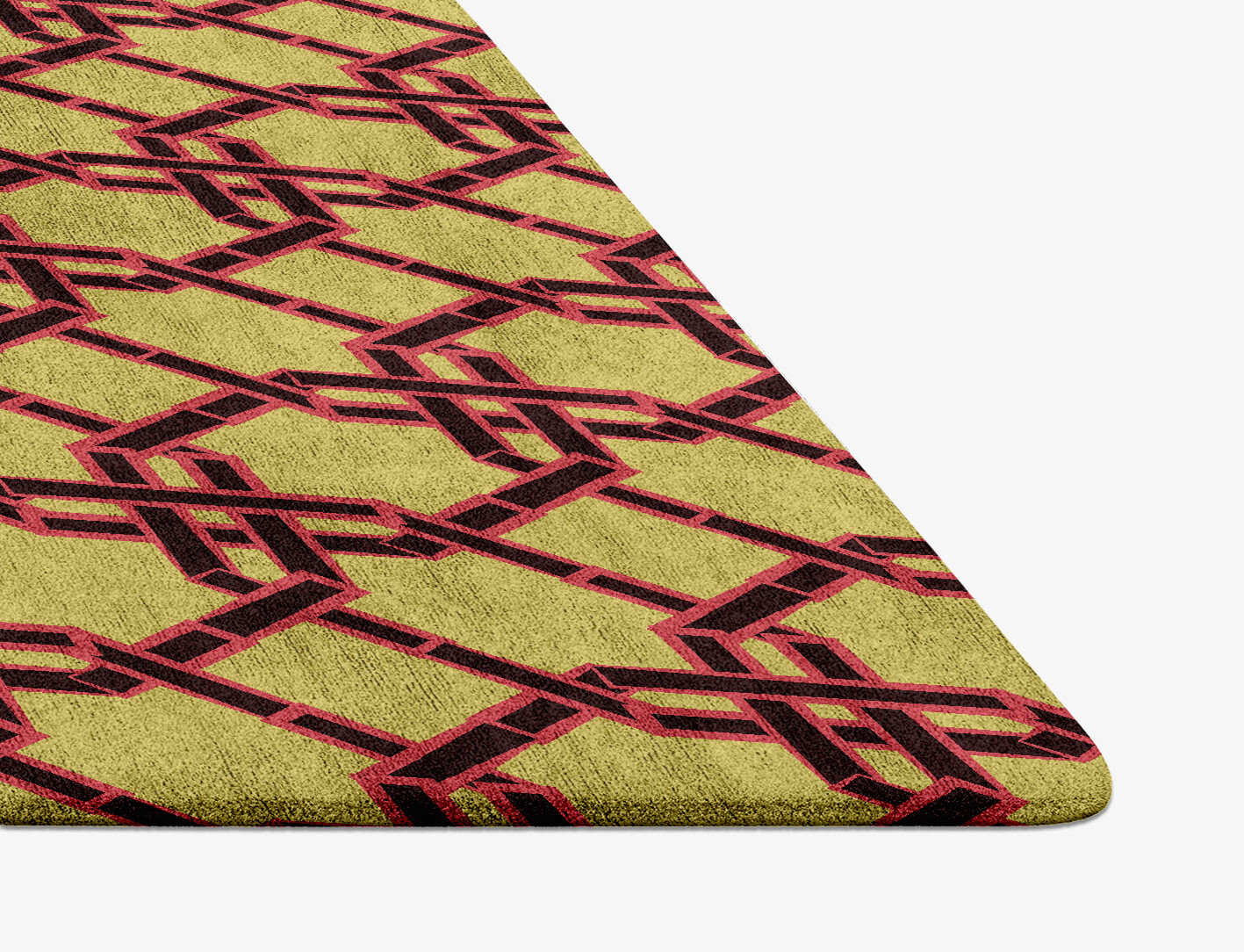Octahedra Geometric Diamond Hand Tufted Bamboo Silk Custom Rug by Rug Artisan