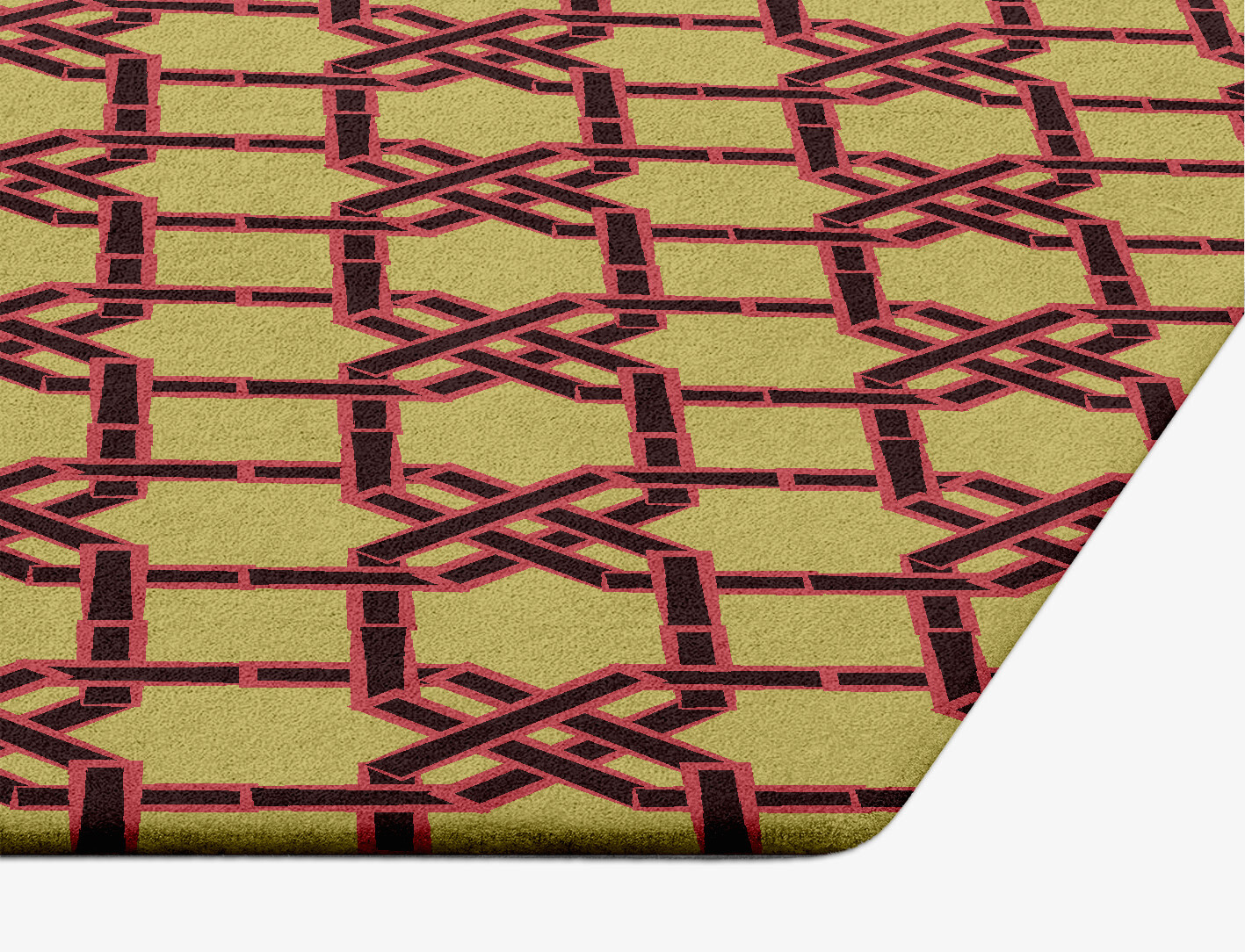 Octahedra Geometric Hexagon Hand Tufted Pure Wool Custom Rug by Rug Artisan