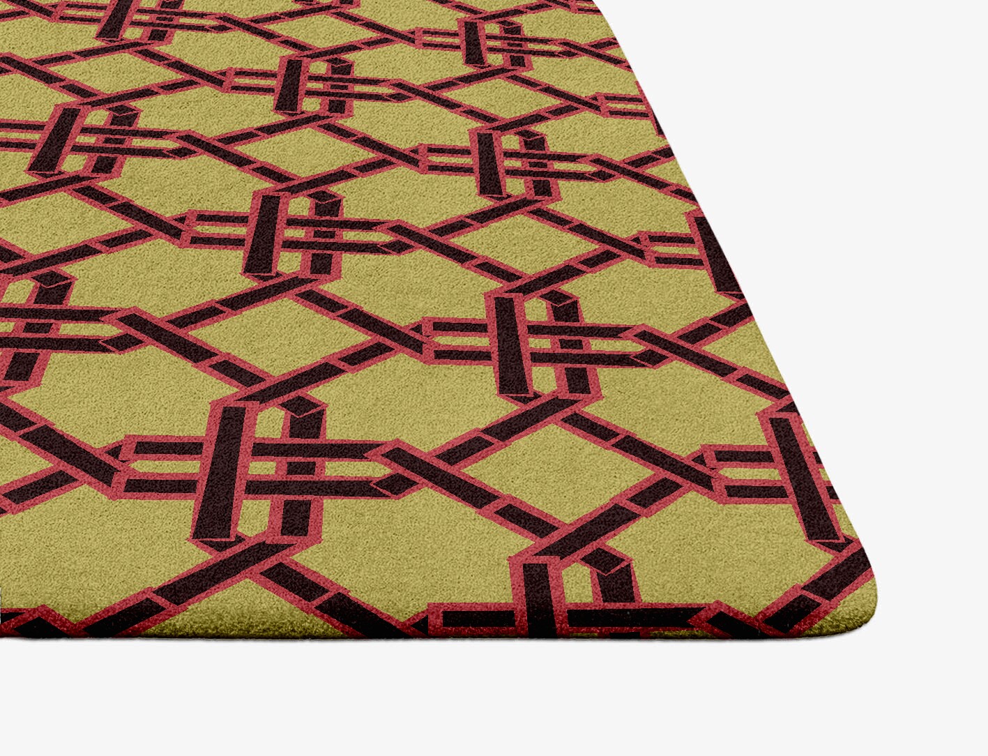 Octahedra Geometric Ogee Hand Tufted Pure Wool Custom Rug by Rug Artisan