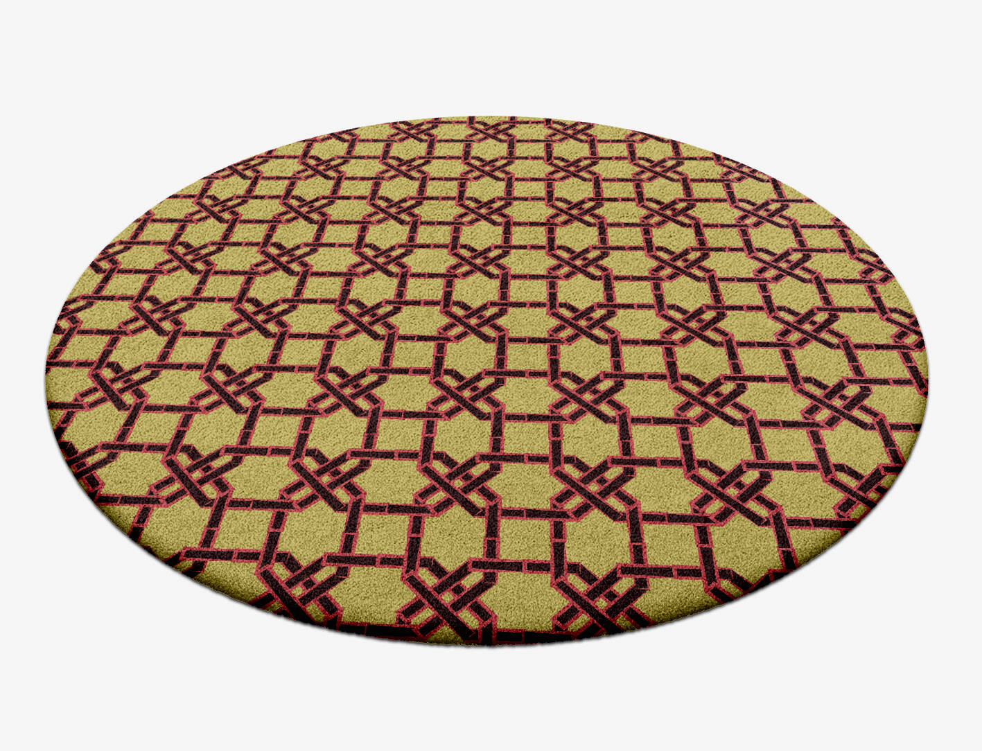 Octahedra Geometric Round Hand Tufted Pure Wool Custom Rug by Rug Artisan