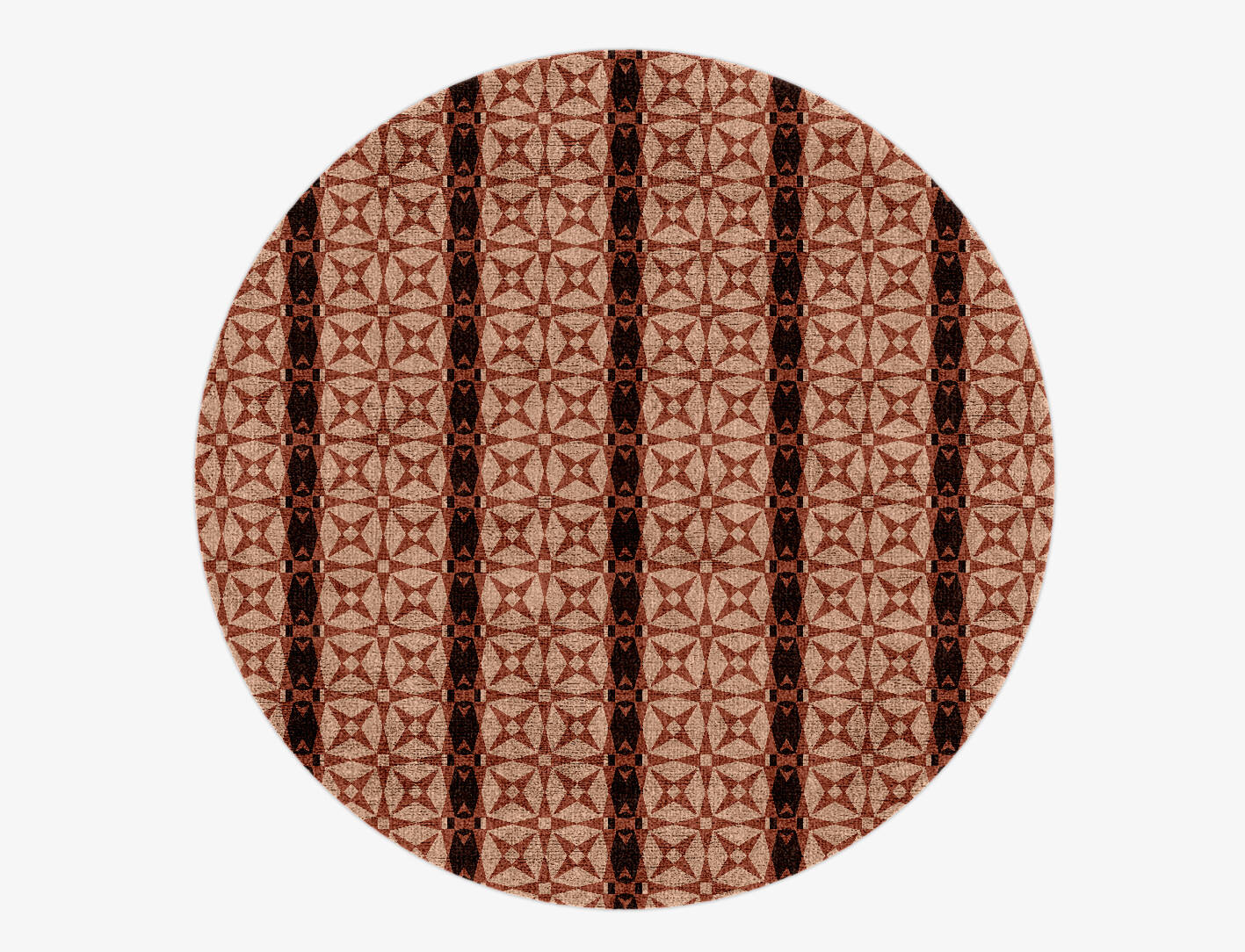 Octocone Modern Geometrics Round Hand Knotted Bamboo Silk Custom Rug by Rug Artisan