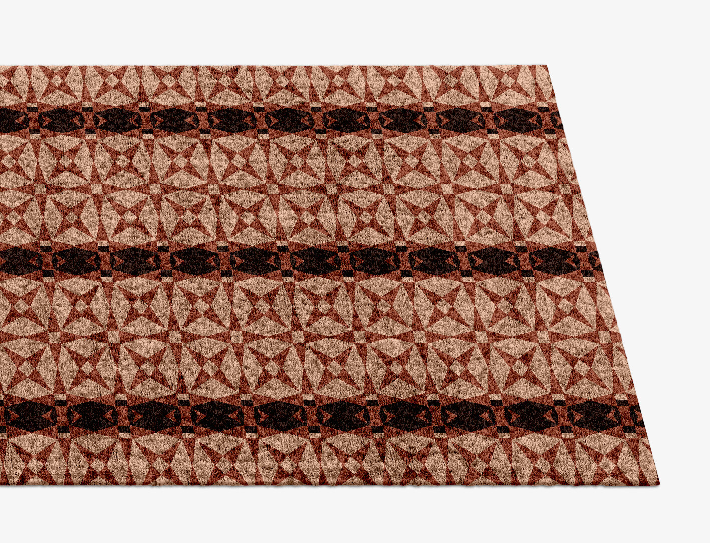 Octocone Geometric Runner Hand Knotted Bamboo Silk Custom Rug by Rug Artisan