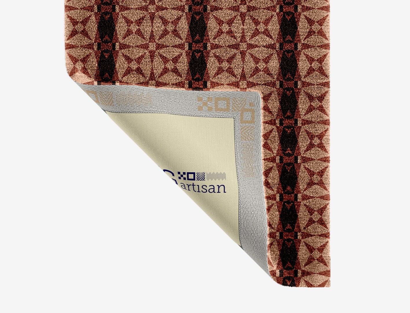 Octocone Geometric Runner Hand Knotted Bamboo Silk Custom Rug by Rug Artisan