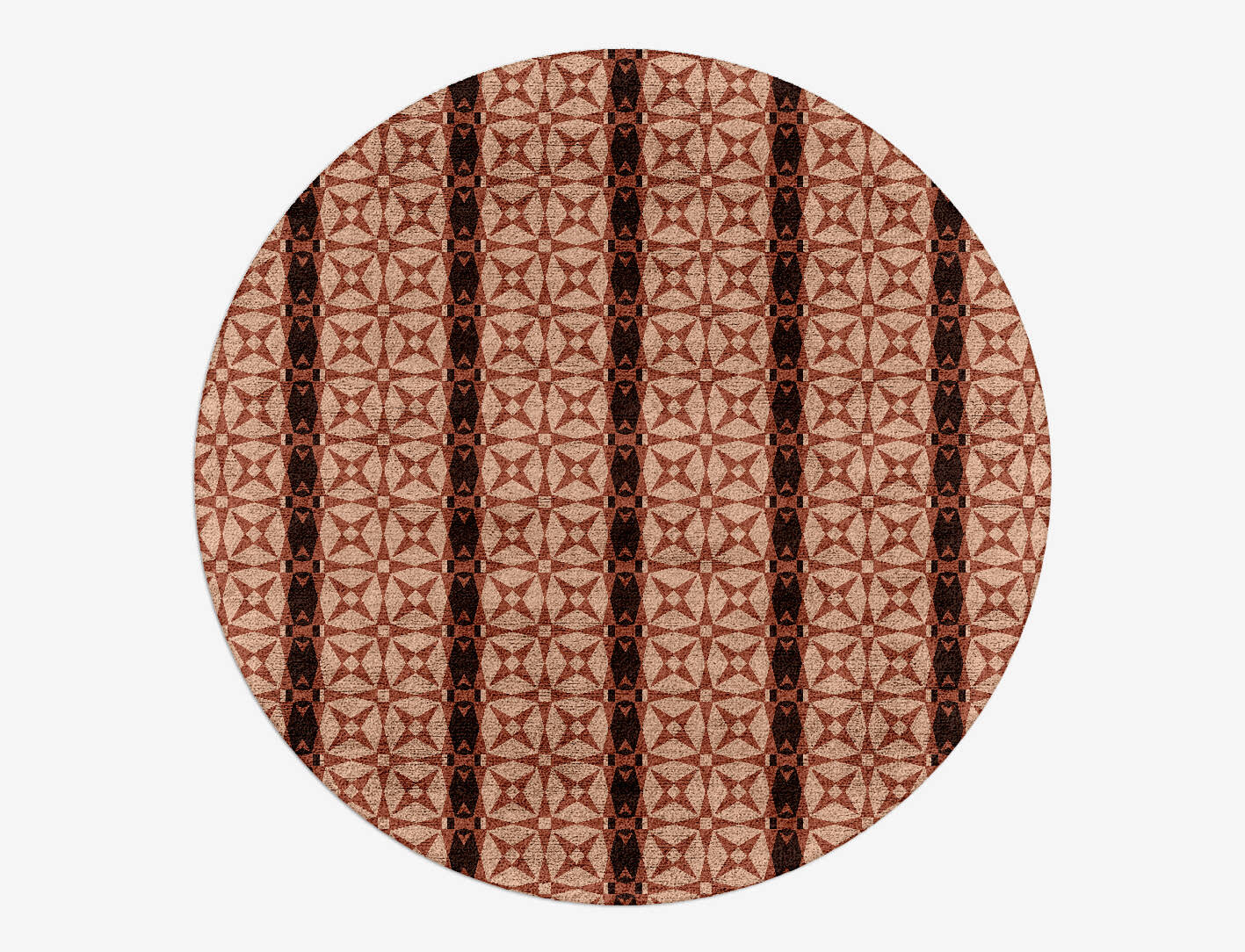 Octocone Modern Geometrics Round Hand Tufted Bamboo Silk Custom Rug by Rug Artisan