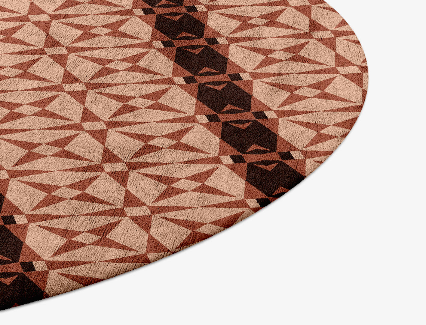 Octocone Modern Geometrics Round Hand Tufted Bamboo Silk Custom Rug by Rug Artisan