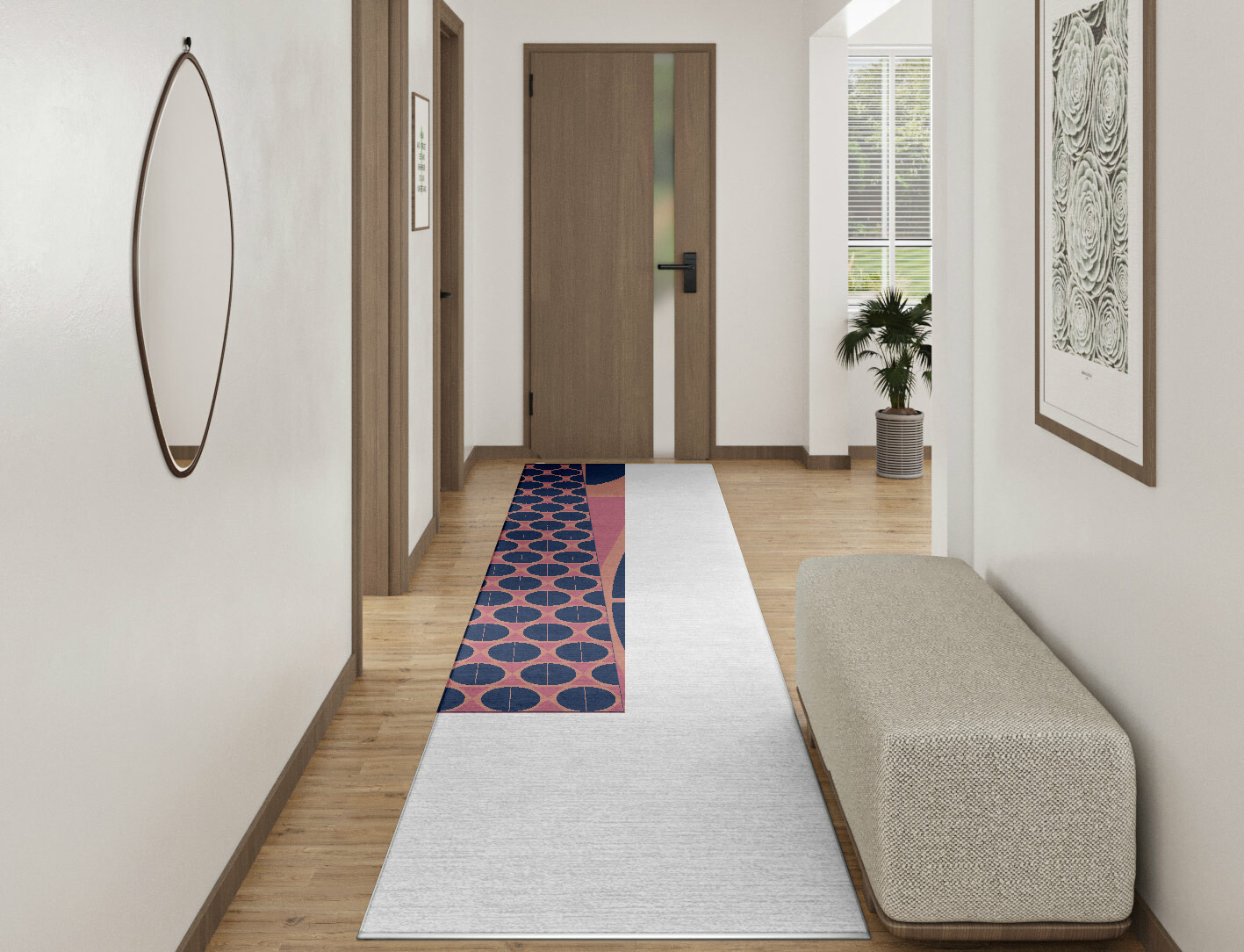 Octoquads Geometric Runner Hand Knotted Tibetan Wool Custom Rug by Rug Artisan