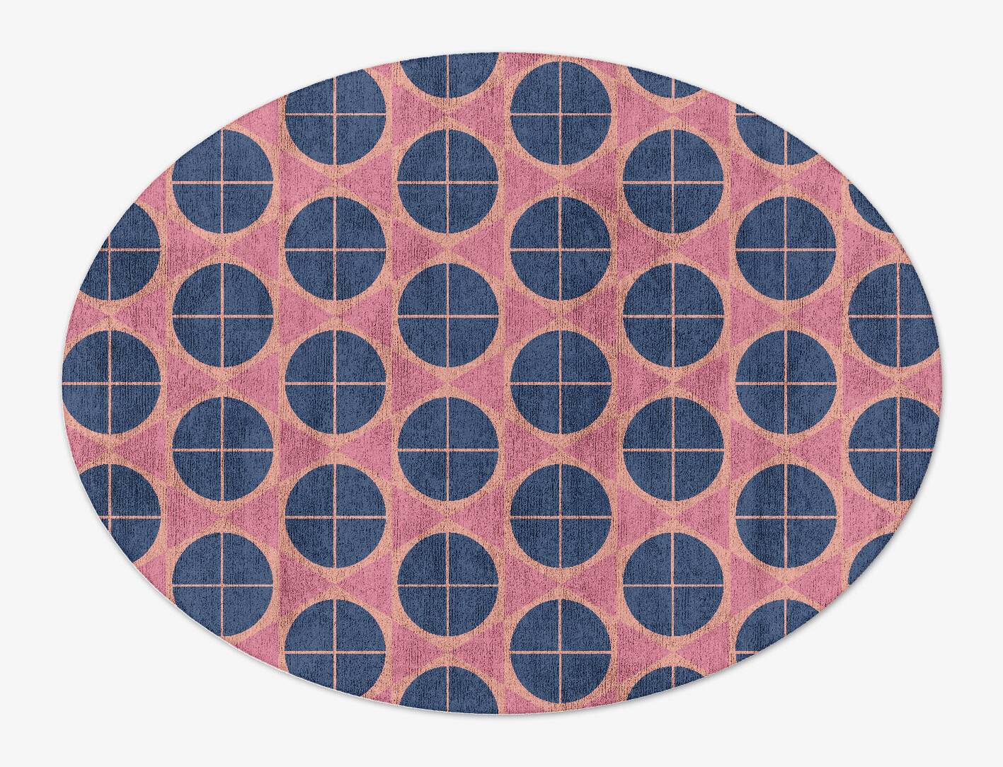 Octoquads Modern Geometrics Oval Hand Tufted Bamboo Silk Custom Rug by Rug Artisan