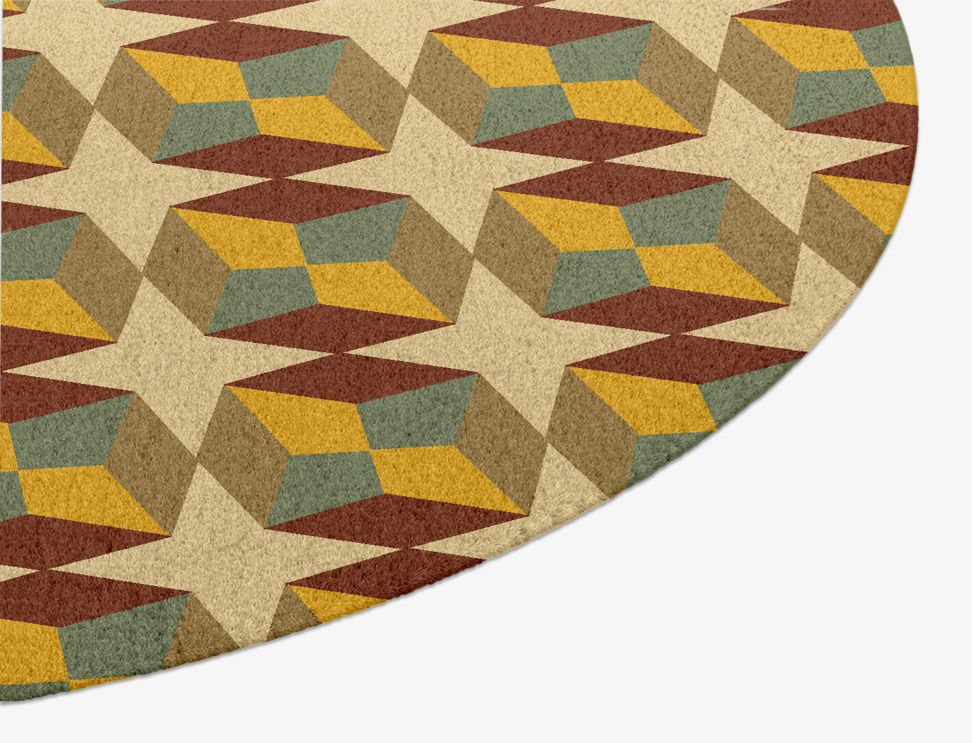 Octostar Geometric Oval Hand Knotted Tibetan Wool Custom Rug by Rug Artisan