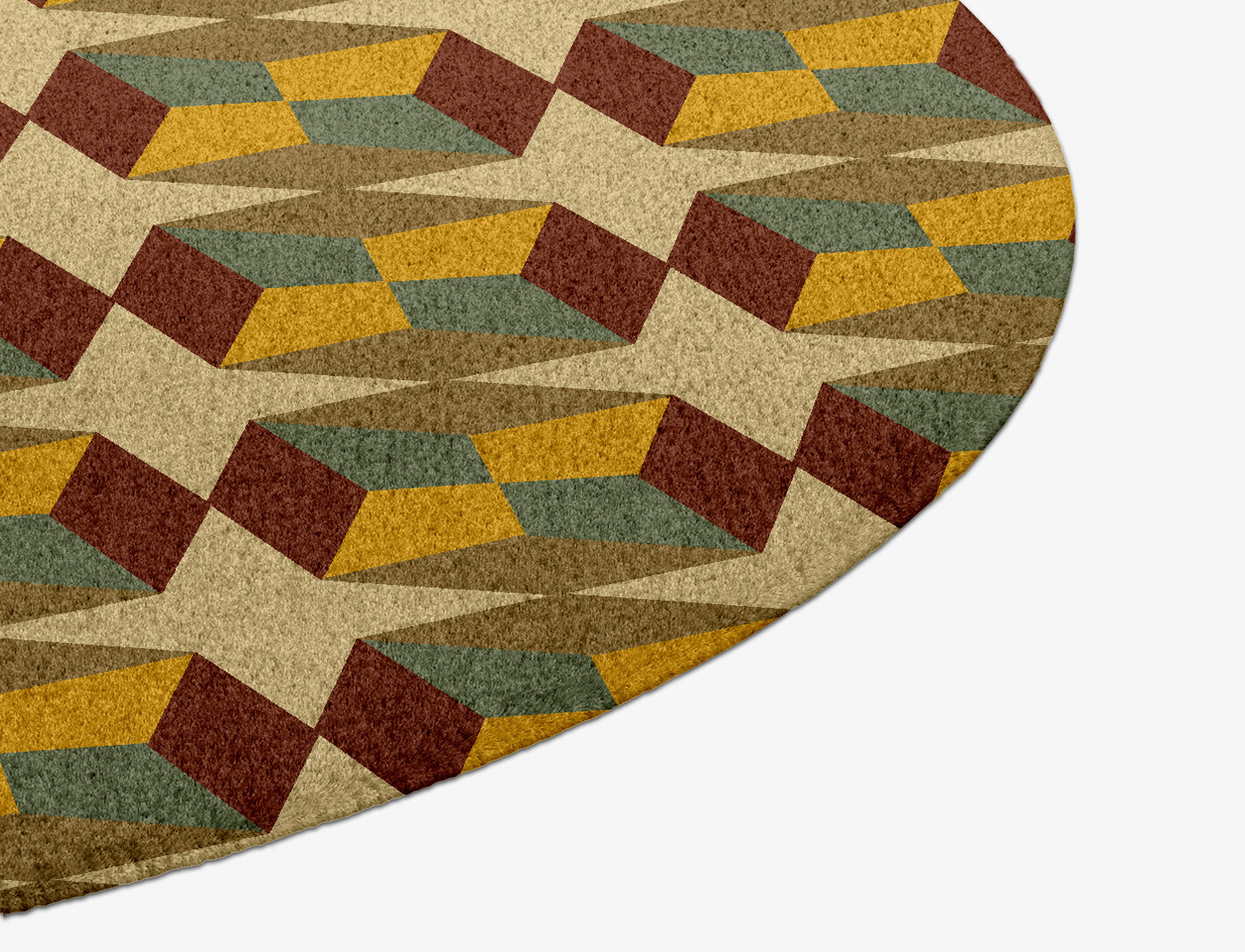 Octostar Geometric Round Hand Knotted Tibetan Wool Custom Rug by Rug Artisan
