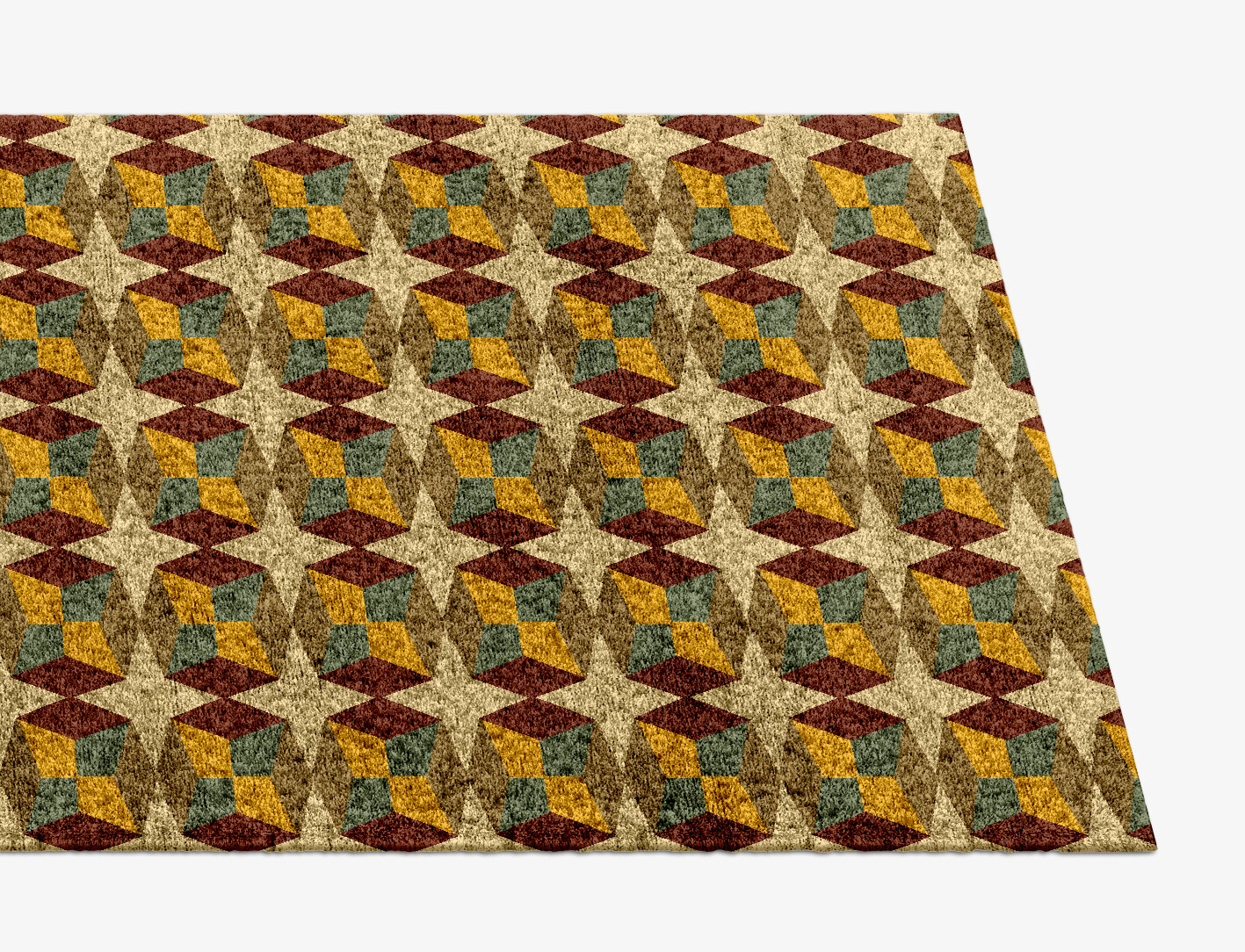 Octostar Geometric Runner Hand Knotted Bamboo Silk Custom Rug by Rug Artisan