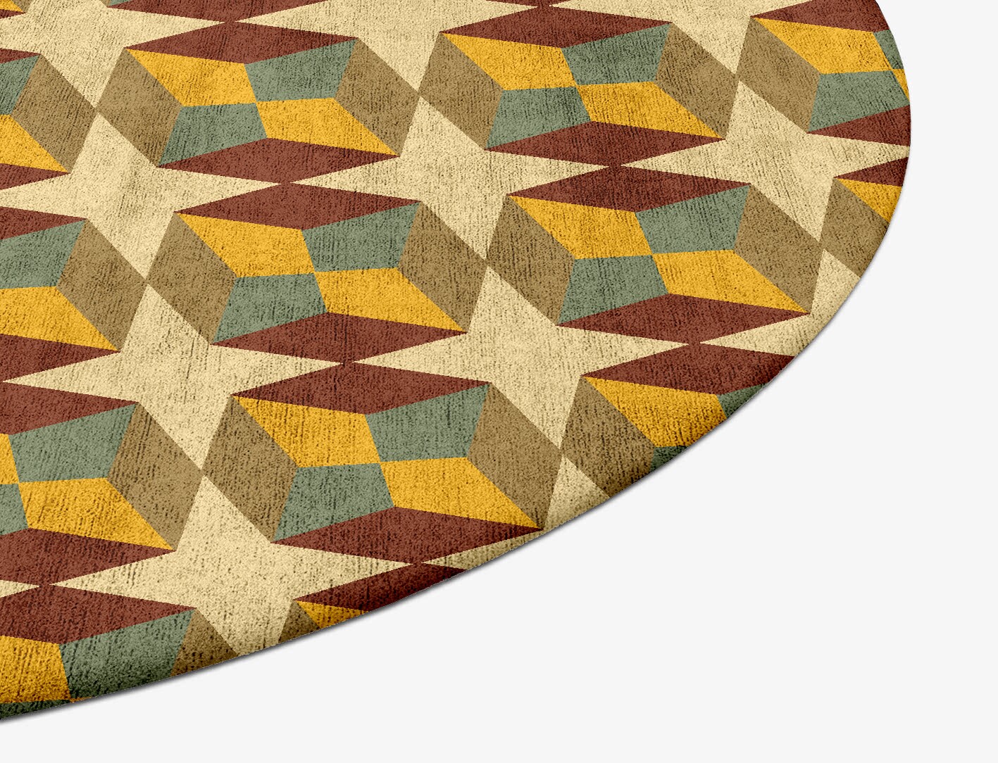 Octostar Geometric Oval Hand Tufted Bamboo Silk Custom Rug by Rug Artisan