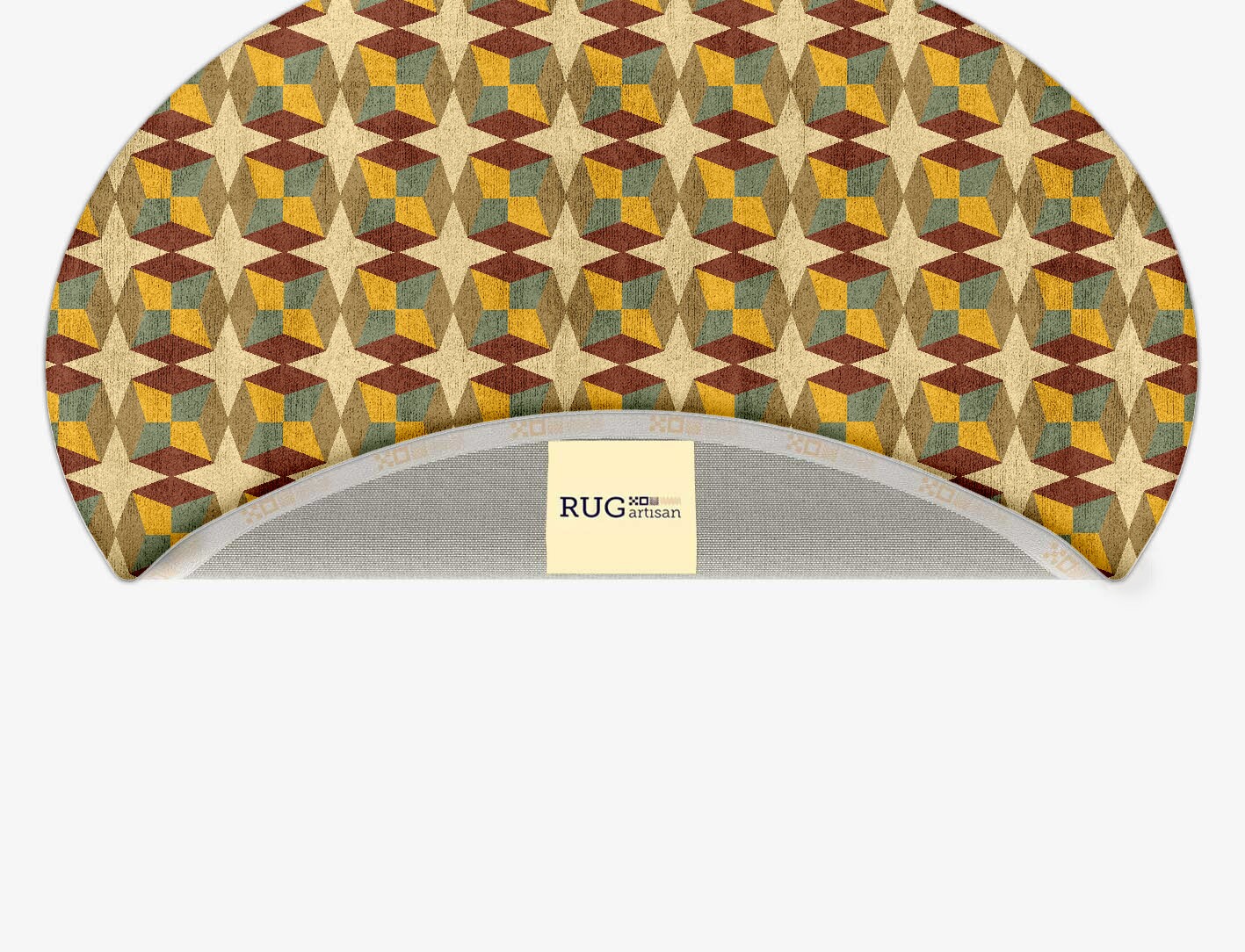 Octostar Geometric Oval Hand Tufted Bamboo Silk Custom Rug by Rug Artisan