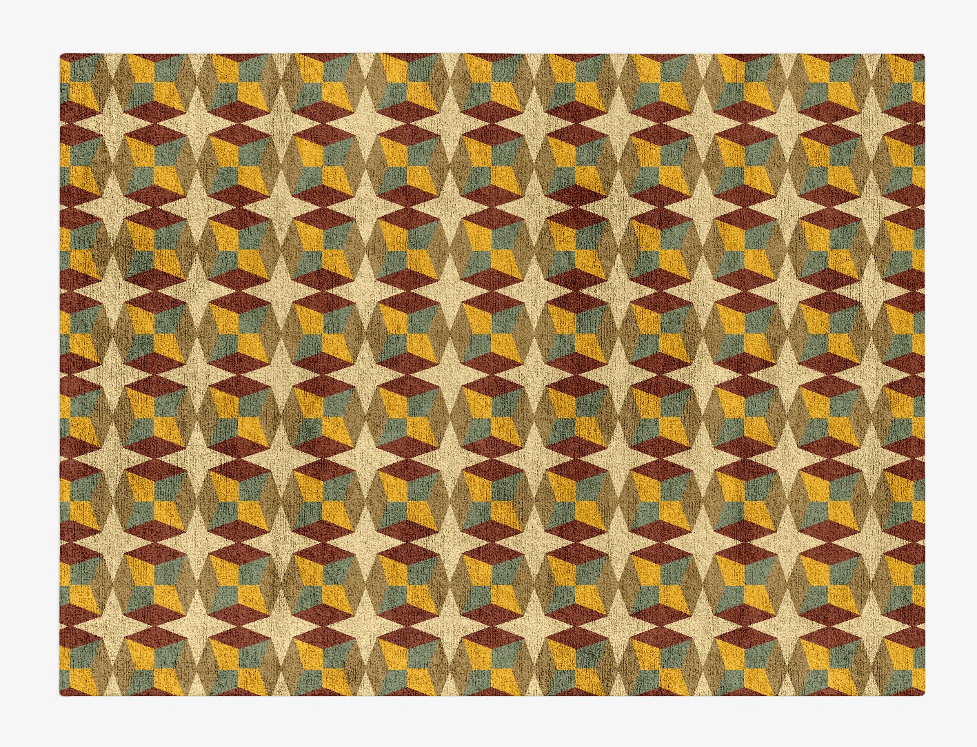 Octostar Geometric Rectangle Hand Tufted Bamboo Silk Custom Rug by Rug Artisan