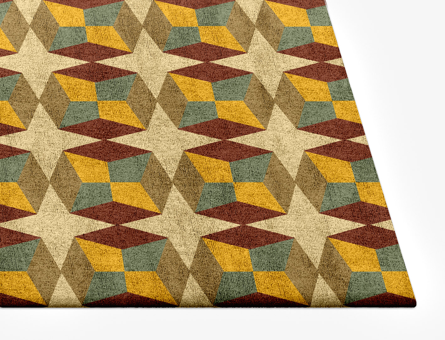 Octostar Geometric Rectangle Hand Tufted Bamboo Silk Custom Rug by Rug Artisan