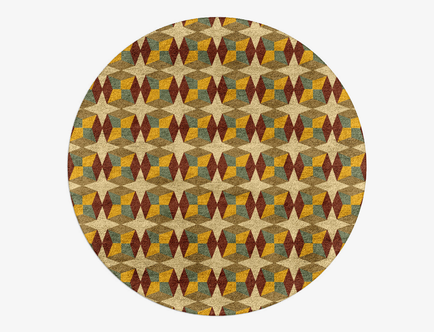 Octostar Geometric Round Hand Tufted Bamboo Silk Custom Rug by Rug Artisan