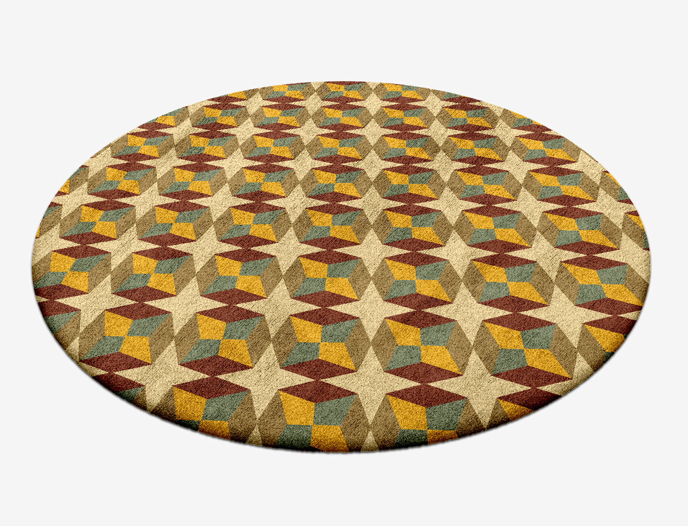 Octostar Geometric Round Hand Tufted Bamboo Silk Custom Rug by Rug Artisan