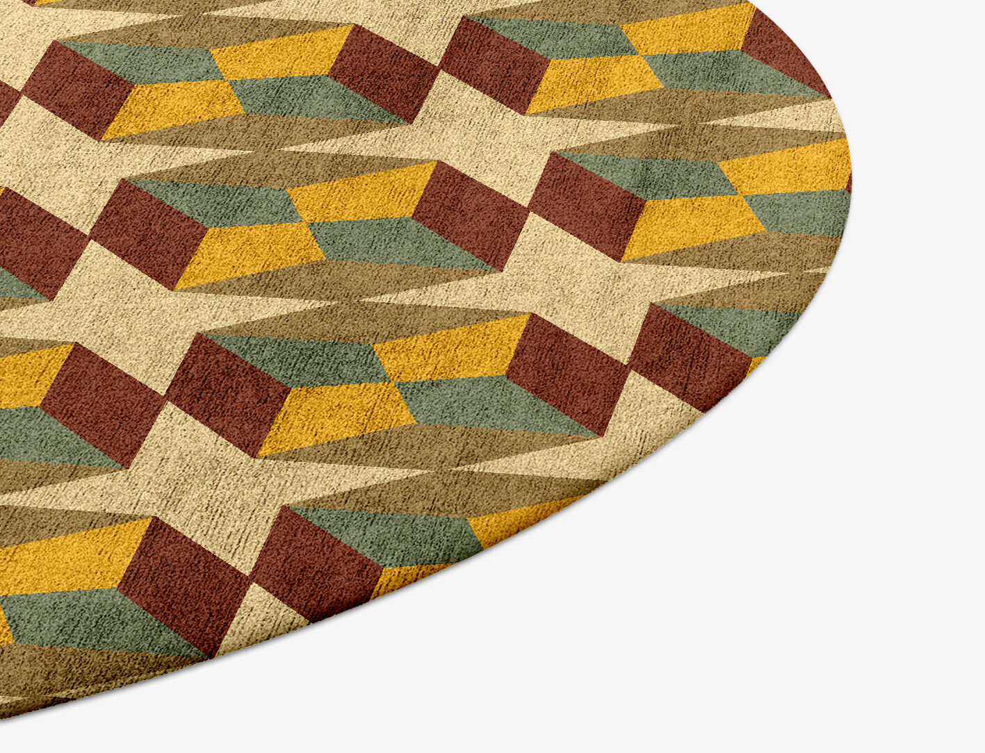 Octostar Geometric Round Hand Tufted Bamboo Silk Custom Rug by Rug Artisan