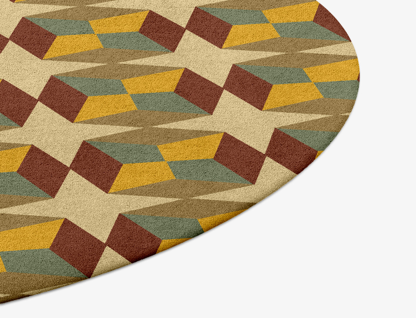 Octostar Geometric Round Hand Tufted Pure Wool Custom Rug by Rug Artisan