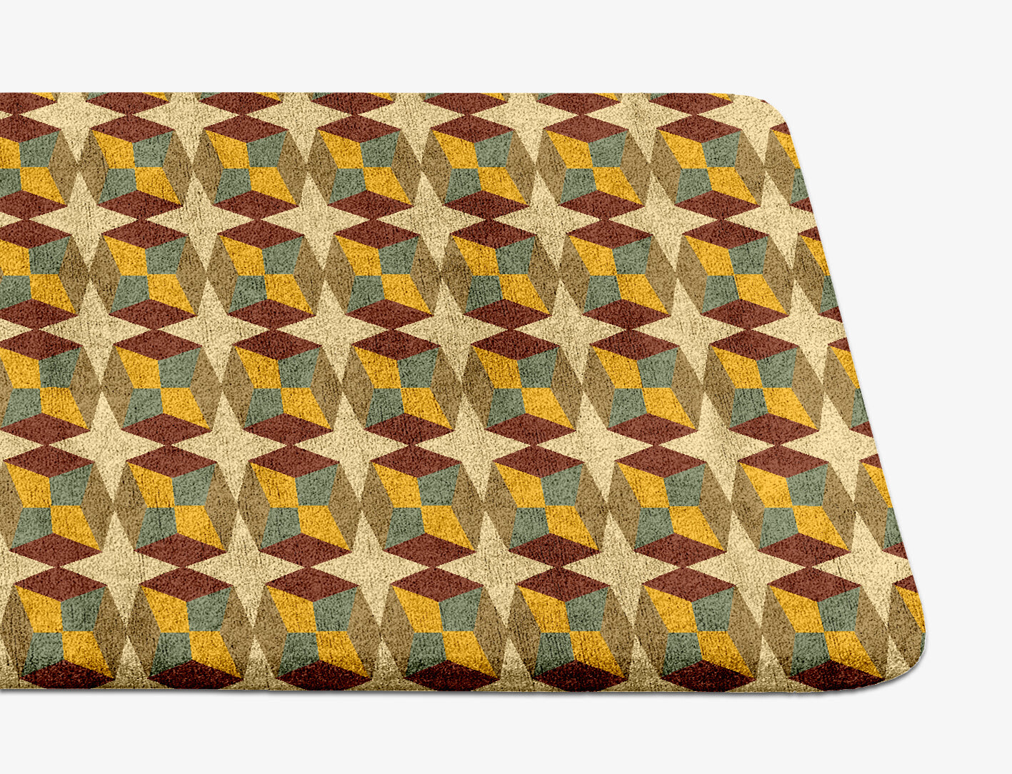 Octostar Geometric Runner Hand Tufted Bamboo Silk Custom Rug by Rug Artisan