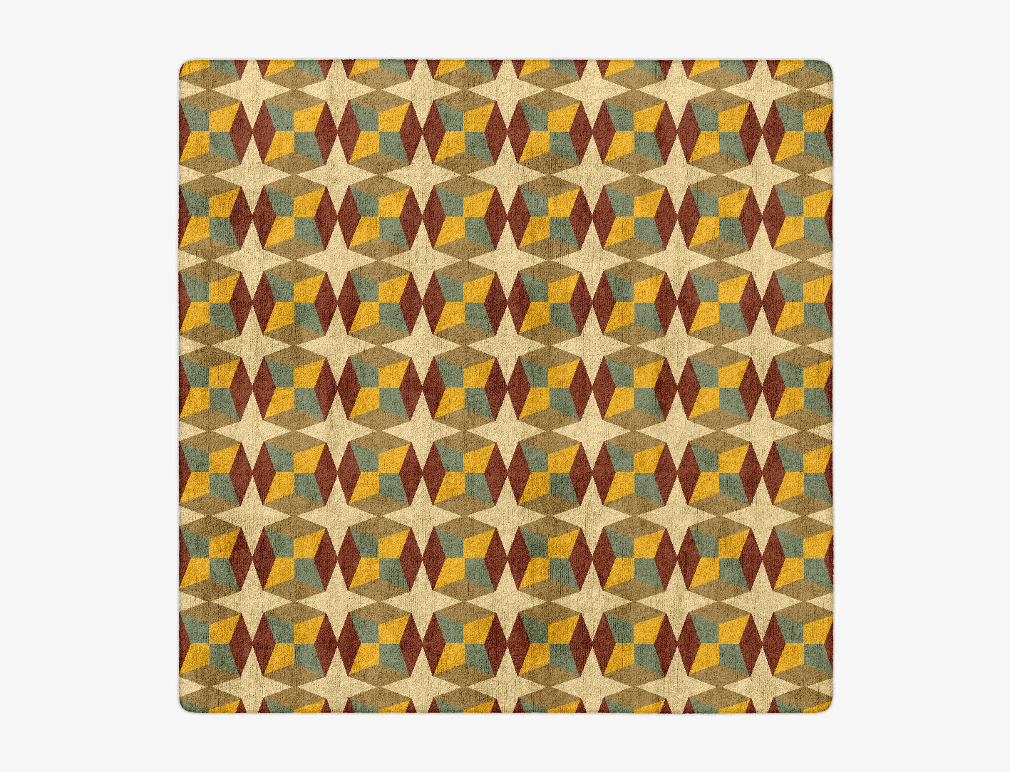 Octostar Geometric Square Hand Tufted Bamboo Silk Custom Rug by Rug Artisan