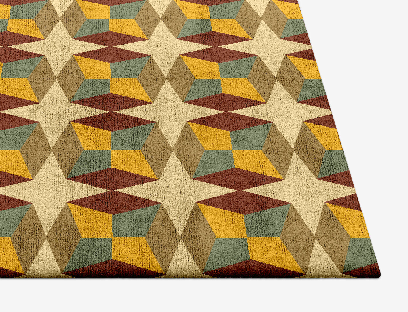 Octostar Geometric Square Hand Tufted Bamboo Silk Custom Rug by Rug Artisan
