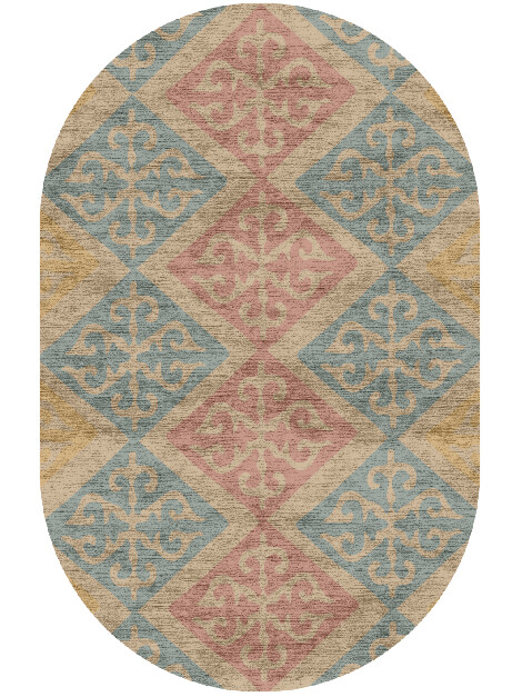 Offset Blue Royal Capsule Hand Knotted Bamboo Silk Custom Rug by Rug Artisan