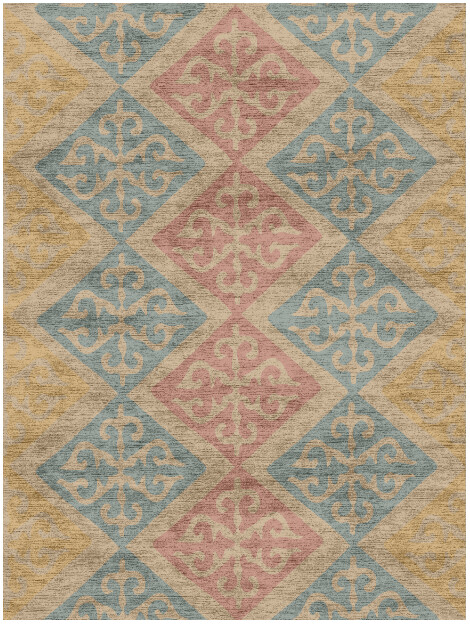 Offset Blue Royal Rectangle Hand Knotted Bamboo Silk Custom Rug by Rug Artisan