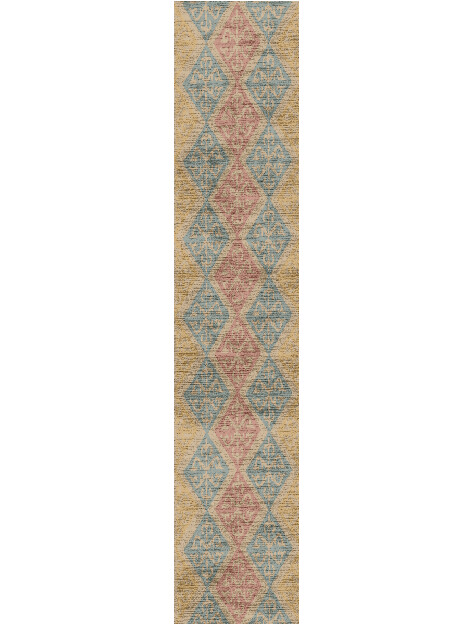 Offset Blue Royal Runner Hand Knotted Bamboo Silk Custom Rug by Rug Artisan