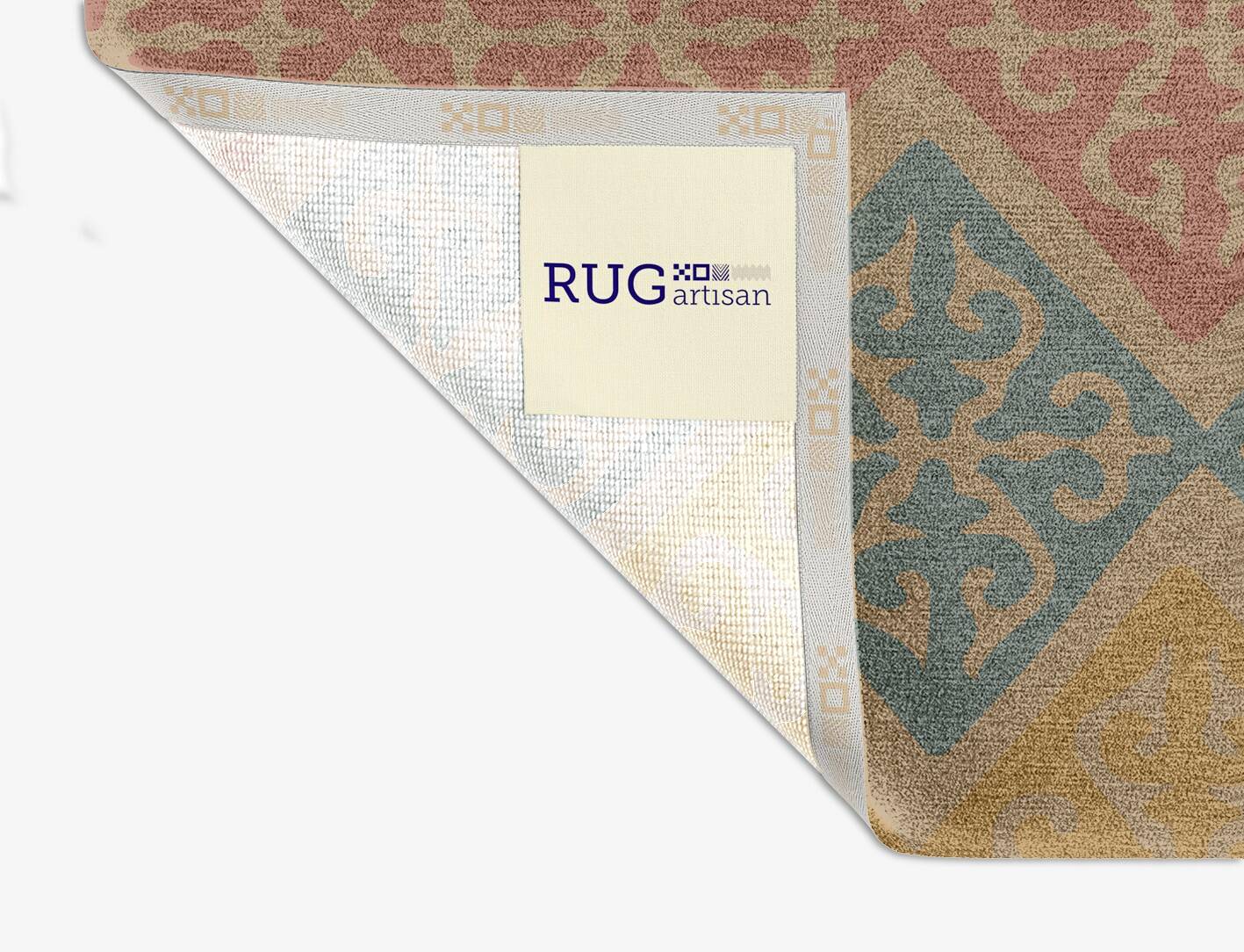 Offset Blue Royal Square Hand Knotted Tibetan Wool Custom Rug by Rug Artisan