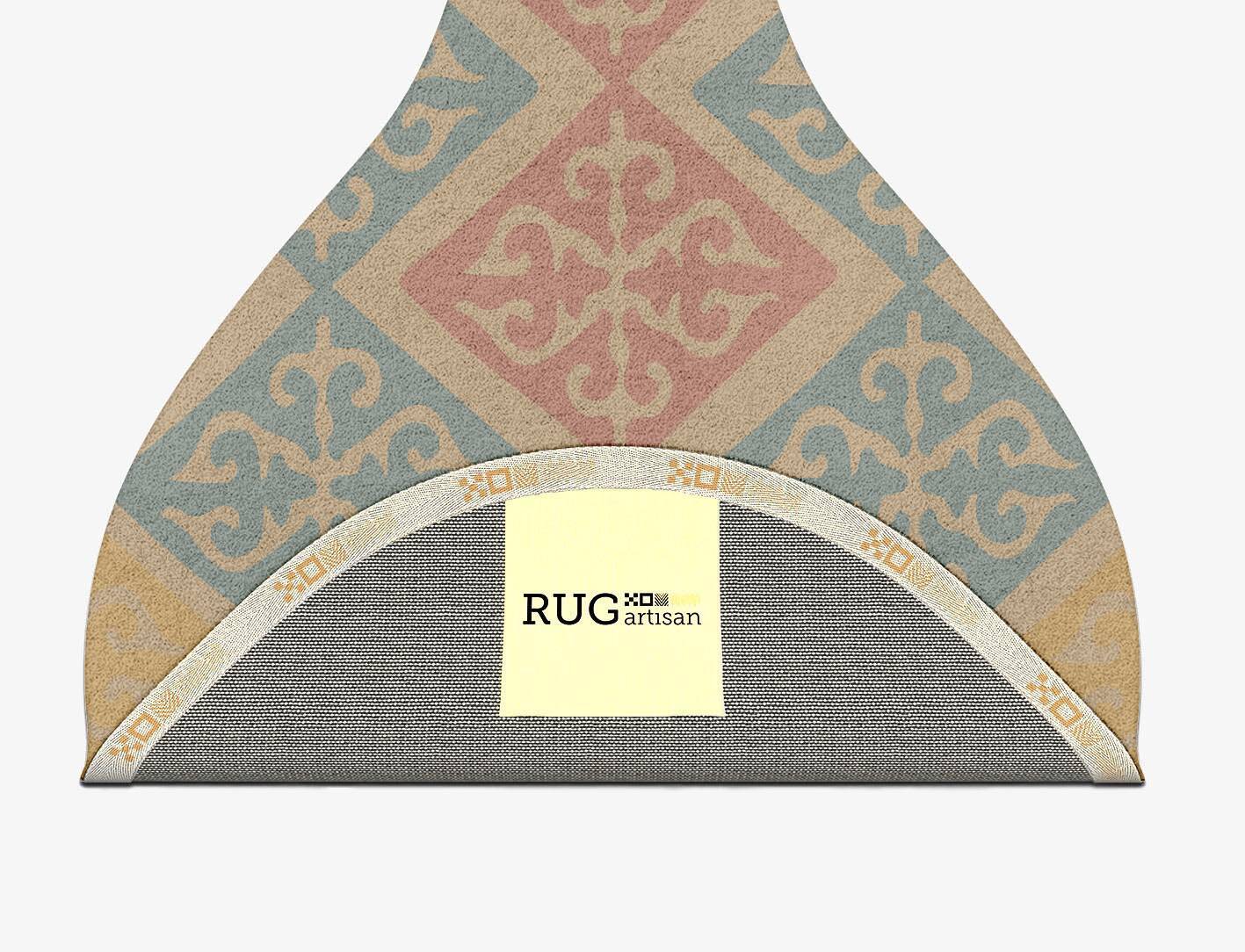 Offset Blue Royal Drop Hand Tufted Pure Wool Custom Rug by Rug Artisan