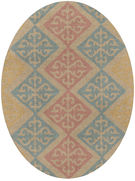 Offset Blue Royal Oval Hand Tufted Pure Wool Custom Rug by Rug Artisan