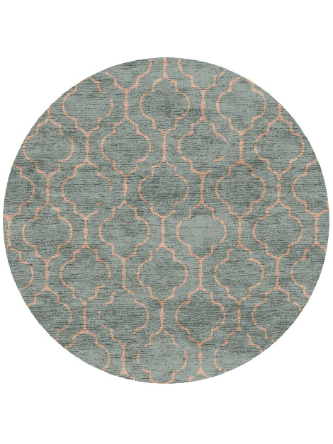 Ogive Blue Royal Round Hand Knotted Bamboo Silk Custom Rug by Rug Artisan