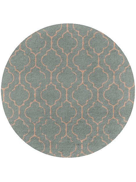 Ogive Blue Royal Round Hand Tufted Pure Wool Custom Rug by Rug Artisan